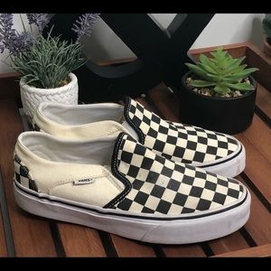 Vans checkered slip ons